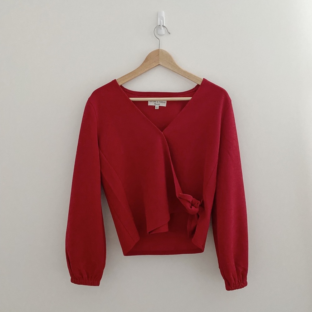 Madewell Texture & Thread Wrap Tie Top